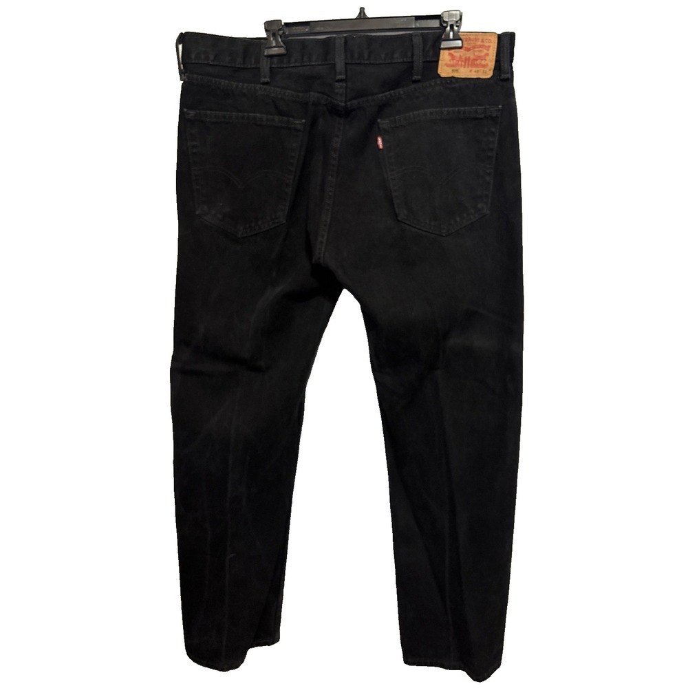 Levis 505 Jeans Men's 40x32(31.5) Black Denim Straight Leg Regular Fit Straight